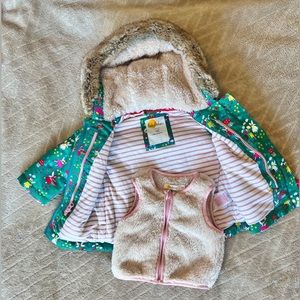 Baby Boden Kids' 3-in-1 Green Fairy Garden Jacket 6-9 months